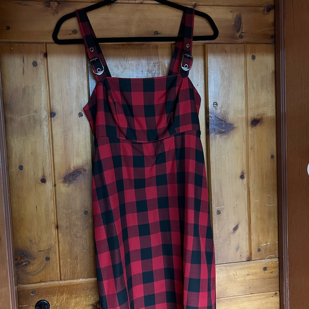 Hot Topic Buffalo plaid a-line jumper/dress - Picture 2 of 6